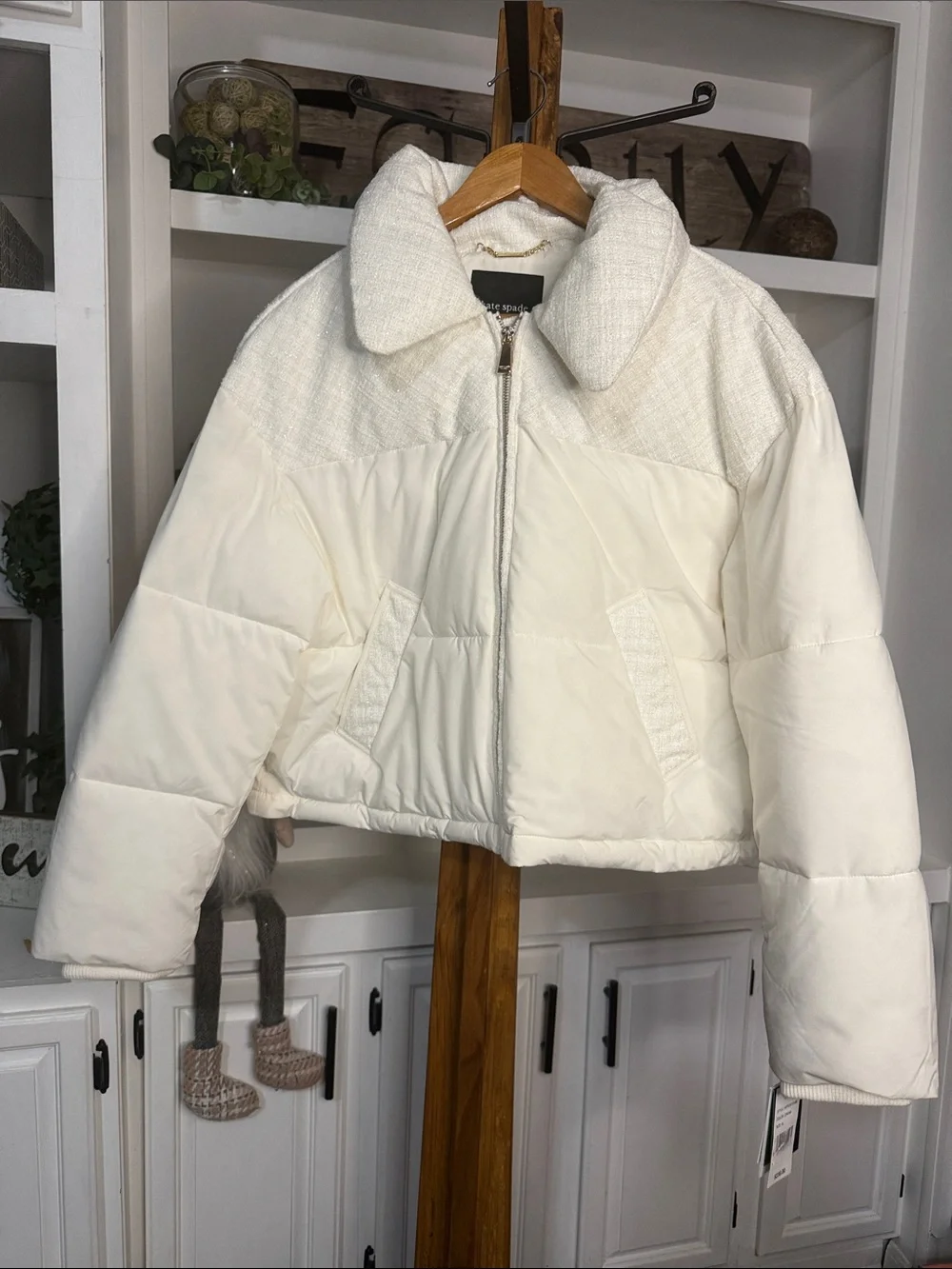 ⭐️ NWT Kate Spade Cream Short Quilted Puffer Jacket